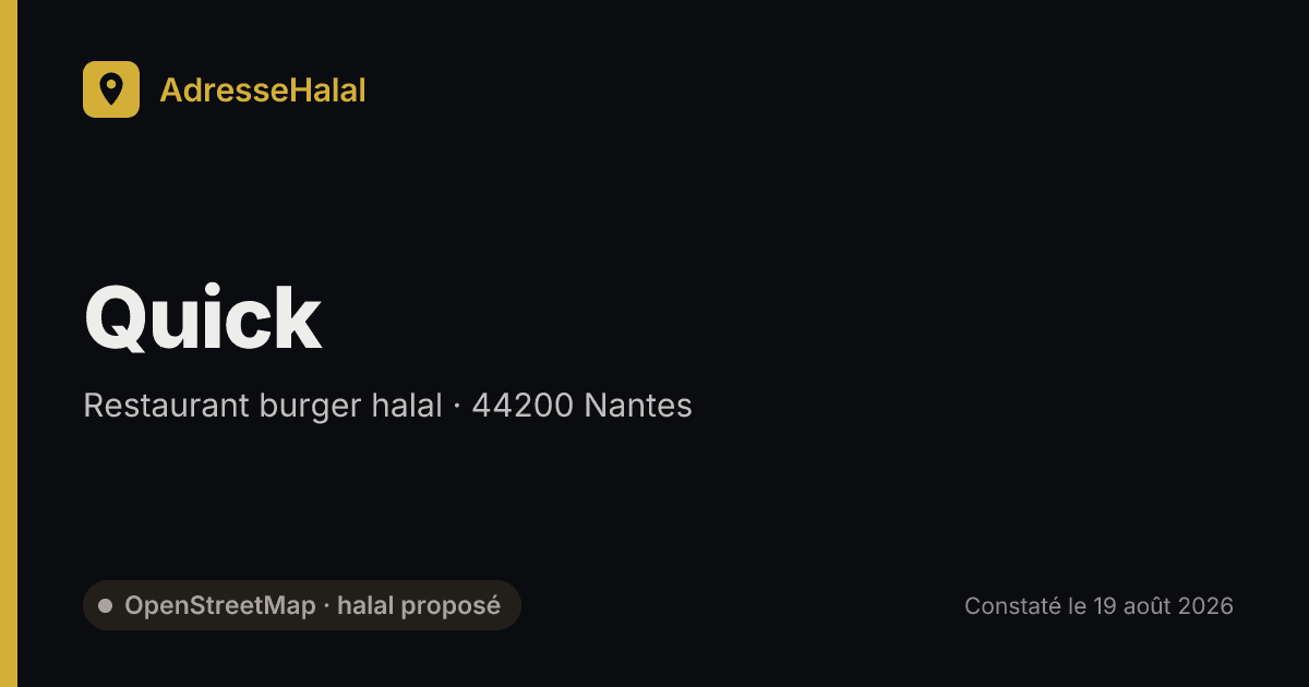 Quick — Restaurant burger halal à Nantes